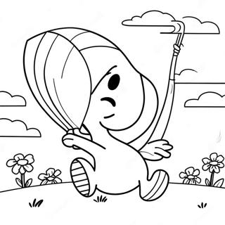 Snoopy Flying A Kite Coloring Page 19062-15350