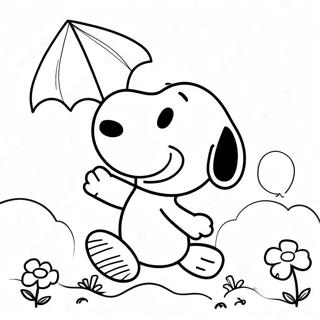 Snoopy Flying A Kite Coloring Page 19062-15351