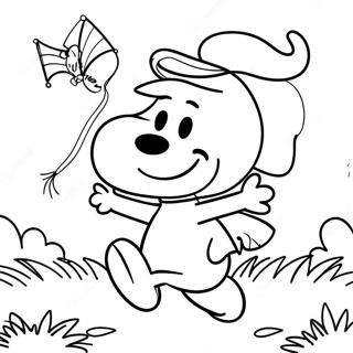 Snoopy Flying A Kite Coloring Page 19062-15352