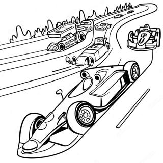 Race Track With Cars Coloring Page 19072-15354