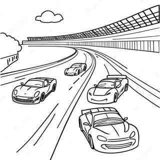 Race Track With Cars Coloring Page 19072-15355