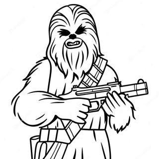 Chewbacca Holding A Blaster Coloring Page 19092-15372