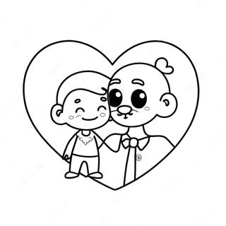 Cute Heart And Dad Coloring Page 19102-15400