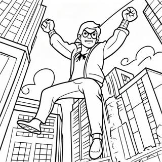 Peter Parker Swinging Through The City Coloring Page 19122-15396