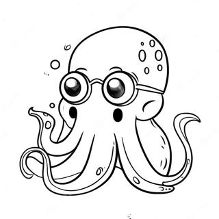 Cute Teenage Kraken With Sunglasses Coloring Page 1912-1573