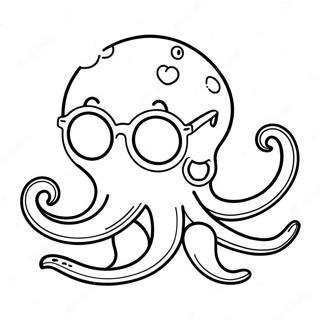 Cute Teenage Kraken With Sunglasses Coloring Page 1912-1574