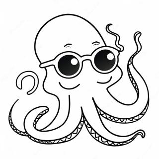 Cute Teenage Kraken With Sunglasses Coloring Page 1912-1576