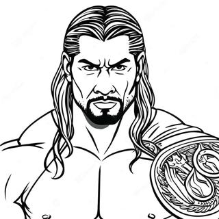 Roman Reigns Intense Action Coloring Page 19131-15402