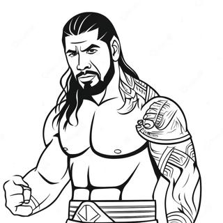 Roman Reigns Intense Action Coloring Page 19131-15403