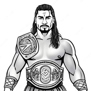 Roman Reigns With Championship Belt Coloring Page 19132-15405