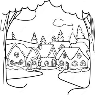 Christmas Village Coloring Page 19141-15409