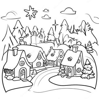 Christmas Village Coloring Page 19141-15411