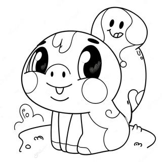 Cute Number 1 With Smiling Face Coloring Page 19152-15424