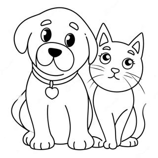 Dog And Cat Coloring Pages