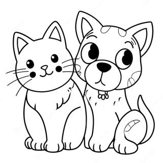 Dog And Cat Coloring Page 19211-15467