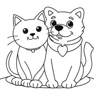 Dog And Cat Coloring Page 19211-15468