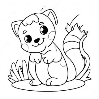 Playful Puppy And Kitten Coloring Page 19212-15471