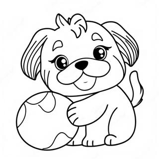 Adorable Shih Tzu Playing With Ball Coloring Page 19222-15477