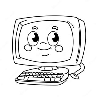 Cute Cartoon Computer Coloring Page 1922-1581