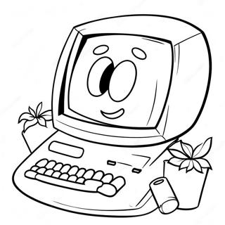 Cute Cartoon Computer Coloring Page 1922-1582