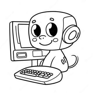 Cute Cartoon Computer Coloring Page 1922-1583