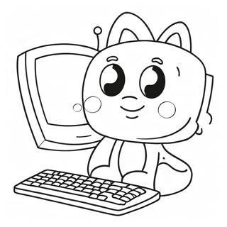 Cute Cartoon Computer Coloring Page 1922-1584