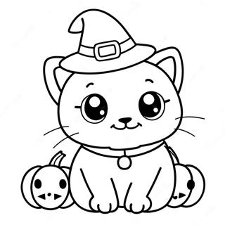 Halloween Kitty Coloring Pages