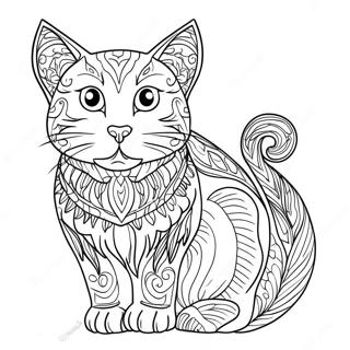 Spooky Black Cat Coloring Page 19232-15485