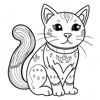 Spooky Black Cat Coloring Page 19232-15486