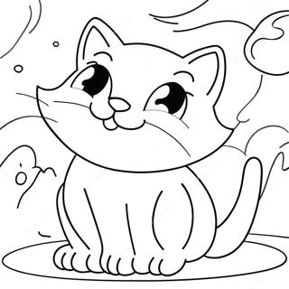 Spooky Black Cat Coloring Page 19232-15488