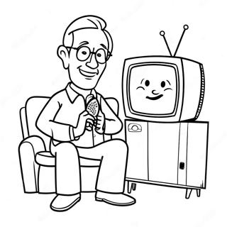 Funny Tv Man With Remote Coloring Page 19242-15493