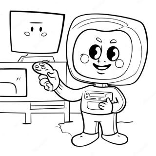 Funny Tv Man With Remote Coloring Page 19242-15496