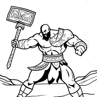 Kratos Battling Enemies Coloring Page 19252-15503