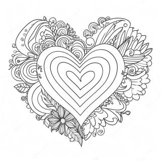 Colorful Rainbow Heart Coloring Page 19302-15545