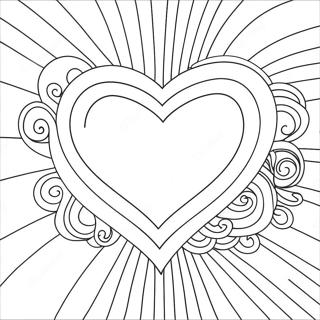 Colorful Rainbow Heart Coloring Page 19302-15546