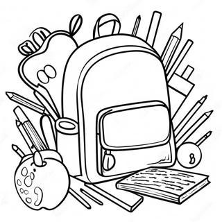 Back To School Supplies Coloring Page 1931-1586