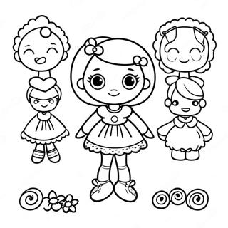 Lalaloopsy Dolls In Colorful Outfits Coloring Page 19322-15557