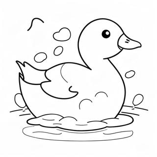 Cute Goose Swimming Coloring Page 19342-15579