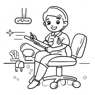 Cute Phlebotomist With A Smiling Patient Coloring Page 19352-15581