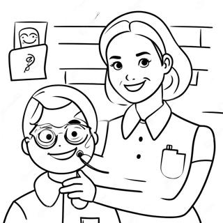 Cute Phlebotomist With A Smiling Patient Coloring Page 19352-15582