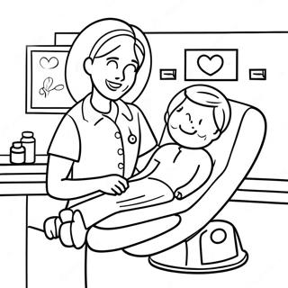 Cute Phlebotomist With A Smiling Patient Coloring Page 19352-15583