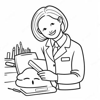 Cute Phlebotomist With A Smiling Patient Coloring Page 19352-15584