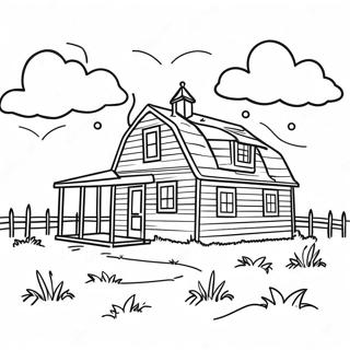 Cozy Farmhouse With Barn Coloring Page 19362-15593