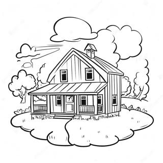 Cozy Farmhouse With Barn Coloring Page 19362-15595