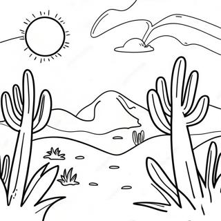 Simple Desert Coloring Pages