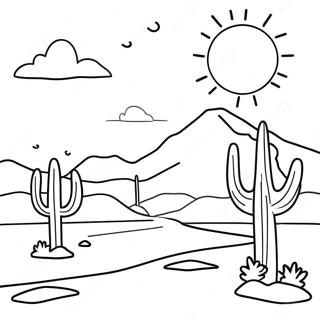 Simple Desert Landscape Coloring Page 19391-15610