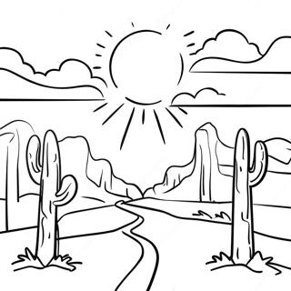 Simple Desert Landscape Coloring Page 19391-15611