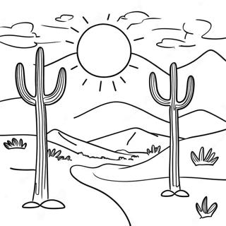 Simple Desert Landscape Coloring Page 19391-15612