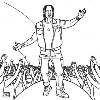 Travis Scott Performing On Stage Coloring Page 19412-15629