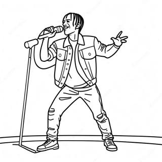 Travis Scott Performing On Stage Coloring Page 19412-15632